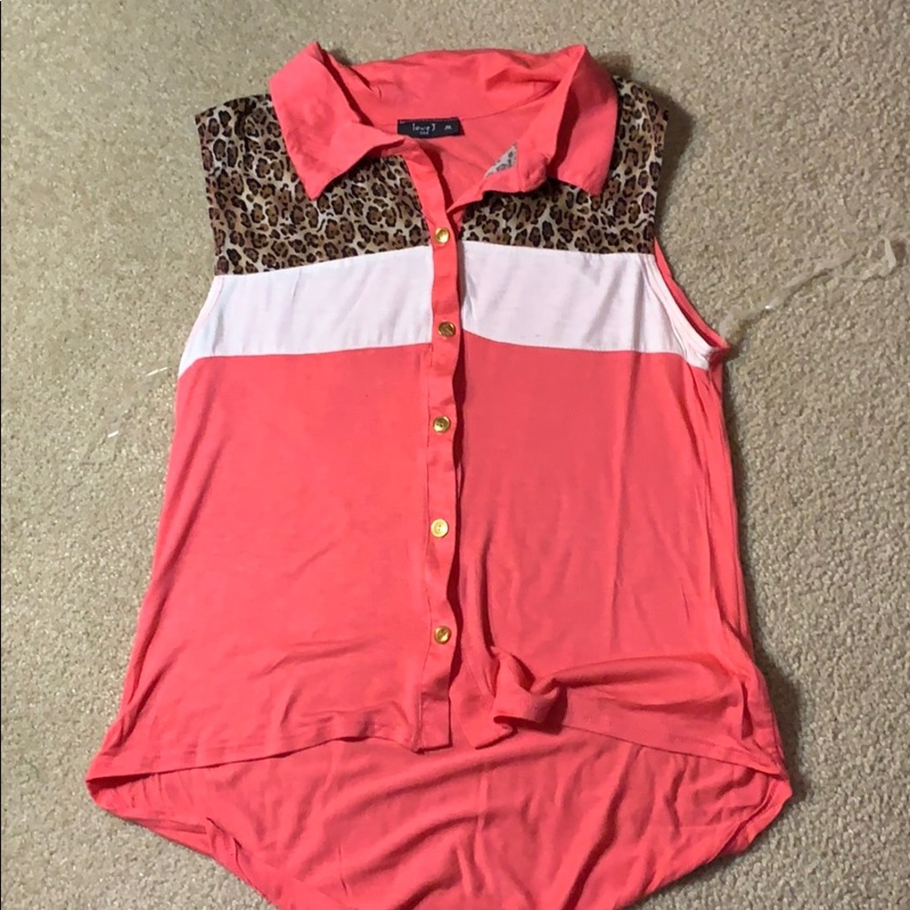 Leopard pink with and gold tank